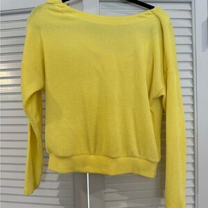 Anthropologie Maeve Off-the-Shoulder Yellow Thin Top